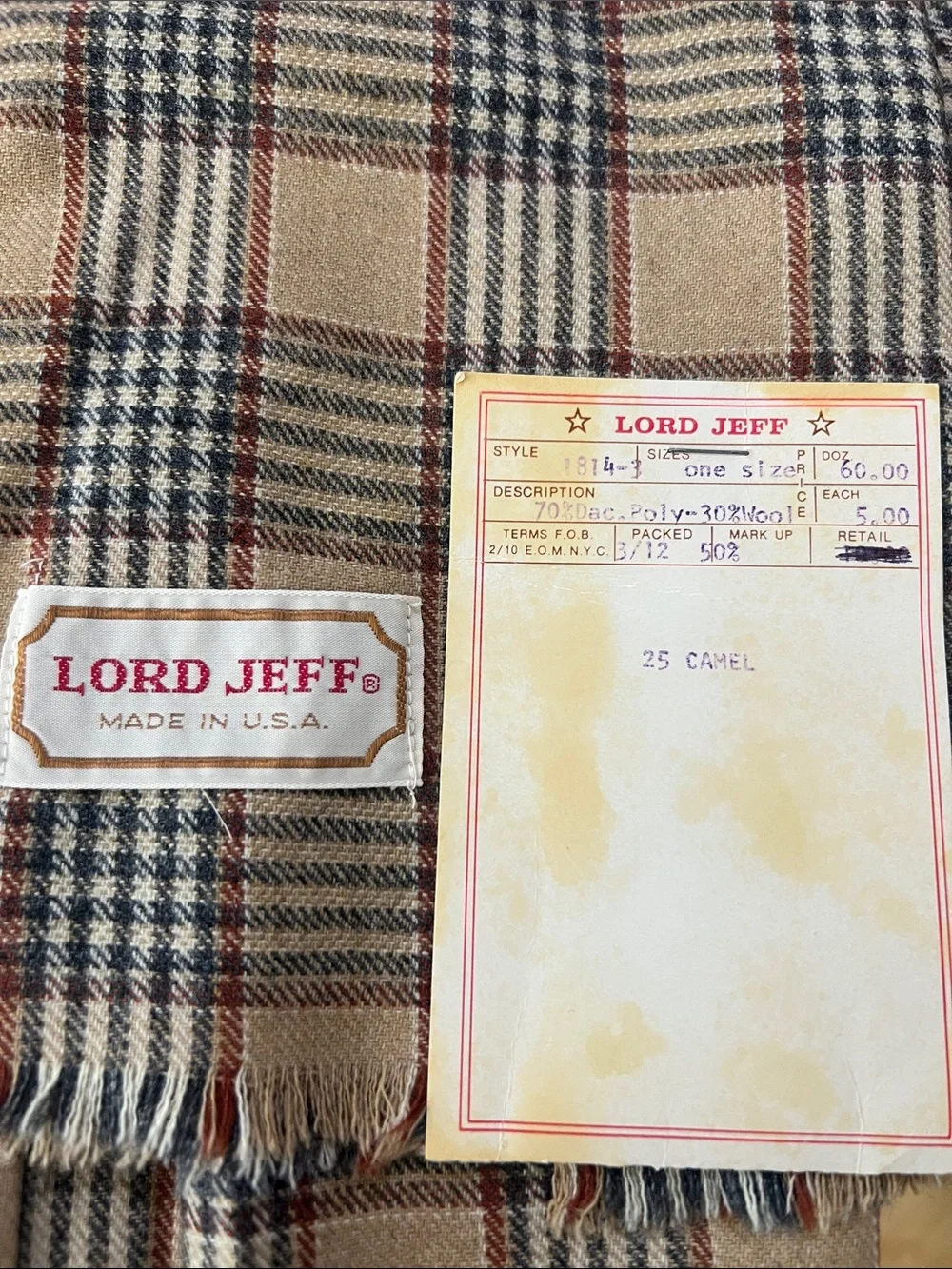 Lord Jeff Beige Plaid Men's Scarf – Classic Check